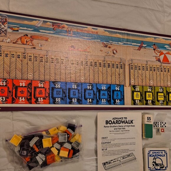 VINTAGE 1985 Parker Brothers ADVANCE TO BOARDWALK Board Game - Picture 13 of 15